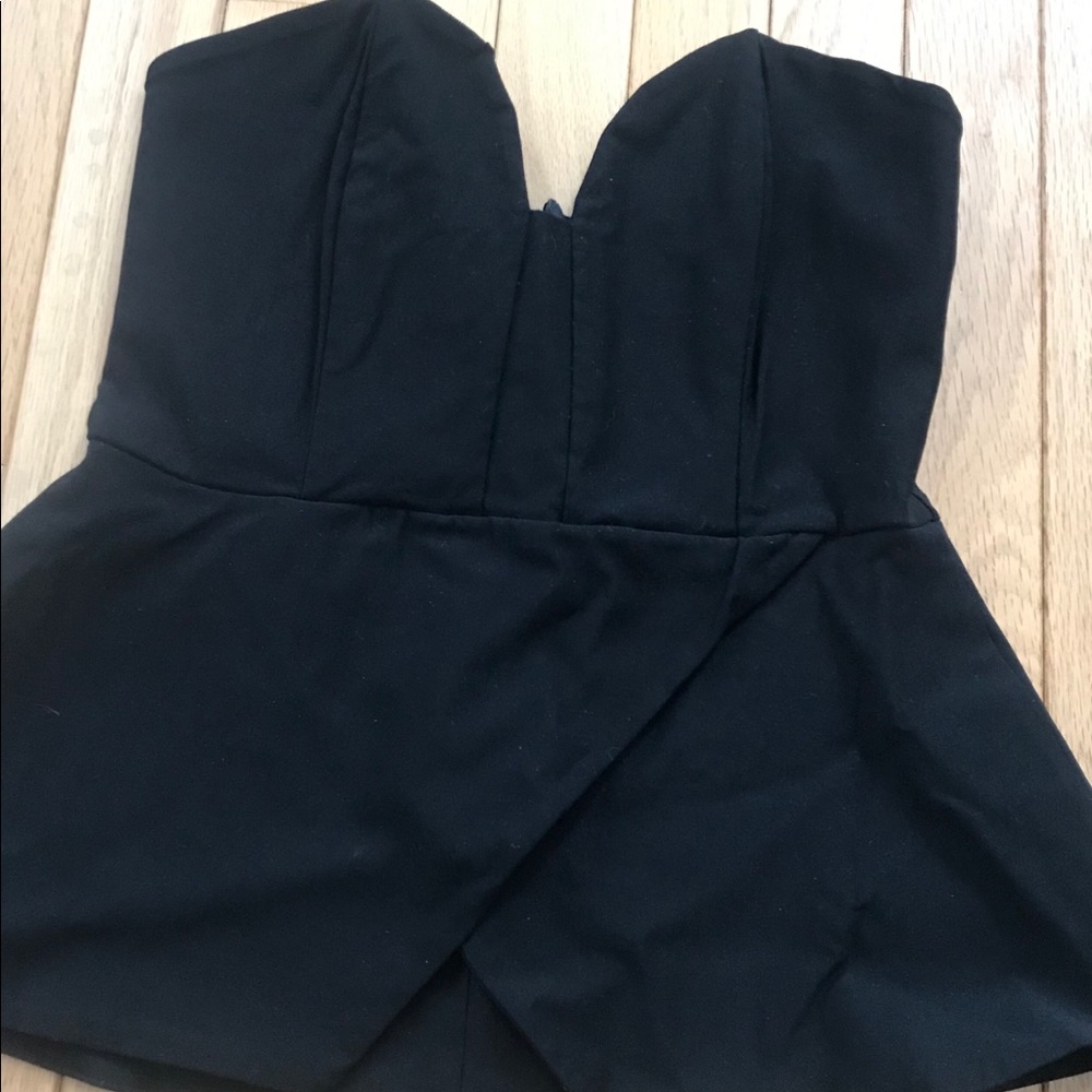 Strapless peplum top